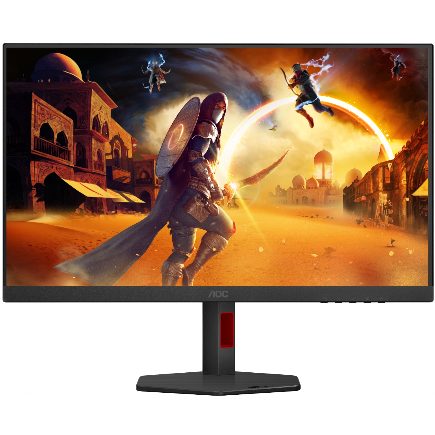 TFT 27 AOC U27G4R, 4K UHD, IPS, 160Гц, 2хHDMI, DP, HAS, Pivot, чорно-червоний (U27G4R) чорний з червоним на малюнкі №1