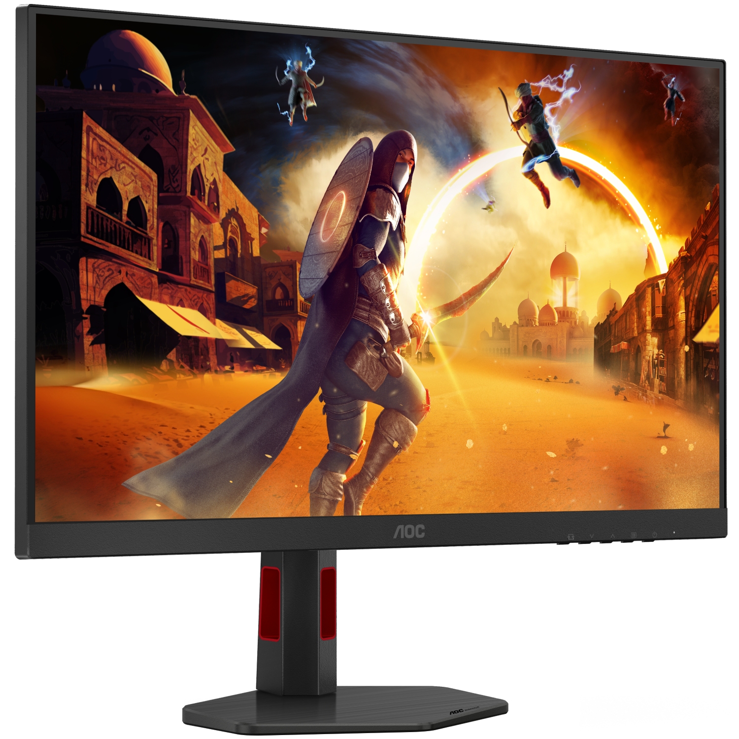 TFT 27 AOC U27G4R, 4K UHD, IPS, 160Гц, 2хHDMI, DP, HAS, Pivot, чорно-червоний (U27G4R) чорний з червоним на малюнкі №2