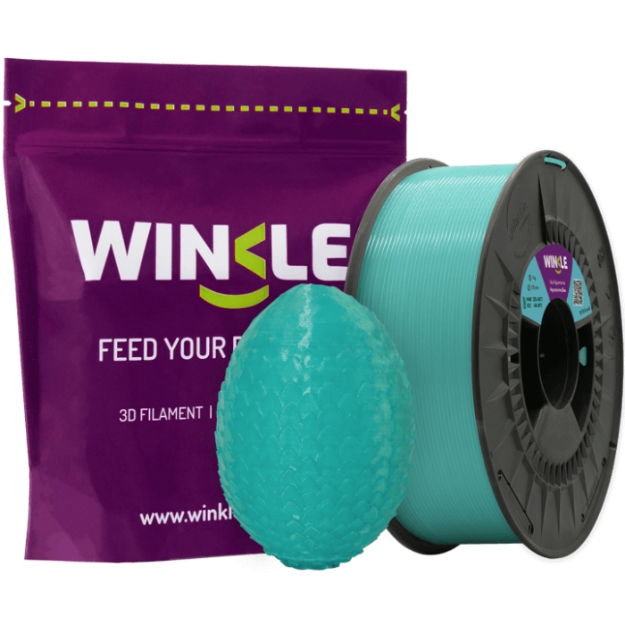 Пластик (Filament) WINKLE PETG CRYSTAL 1кг, 1.75мм, аквамариново-синій (PET01000175AZUAGUWNK) Синій на малюнкі №2