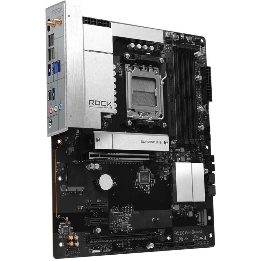 ASRock (AM5/B850, 4*DDR5, 2xPCIex16, HDMI, 4xSATAIII,2xM.2, 2.5GLan, ATX) (B850 ROCK WIFI 7) на малюнкі №2