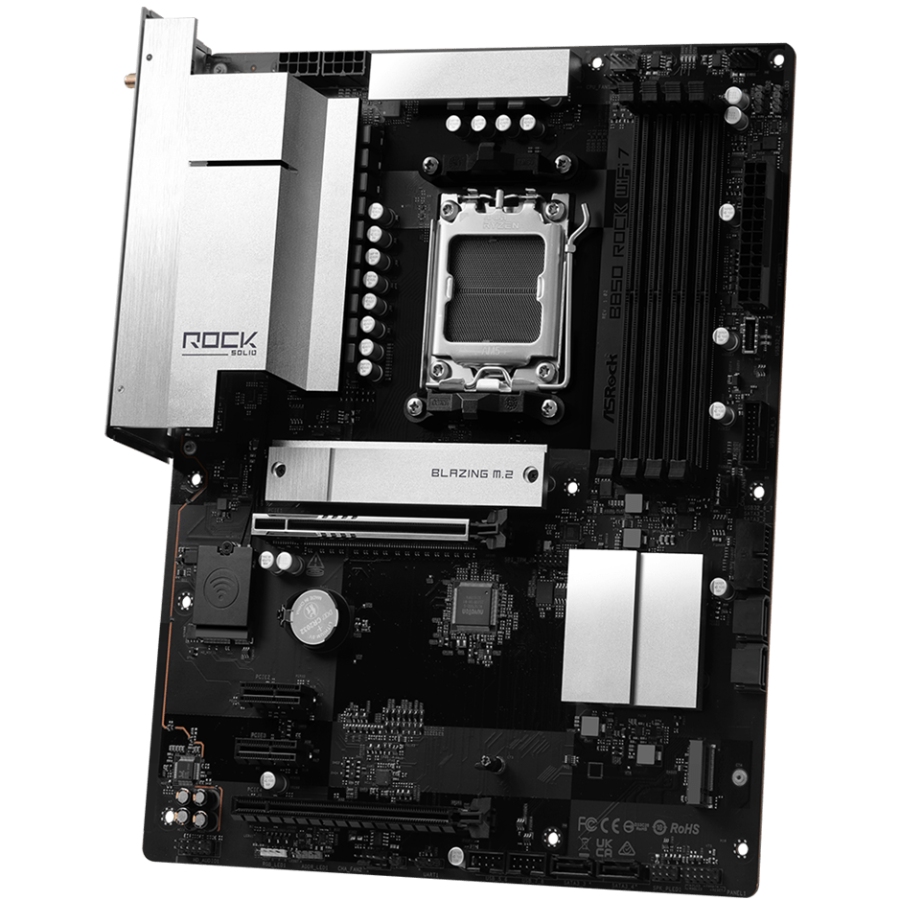 ASRock (AM5/B850, 4*DDR5, 2xPCIex16, HDMI, 4xSATAIII,2xM.2, 2.5GLan, ATX) (B850 ROCK WIFI 7) на малюнкі №3