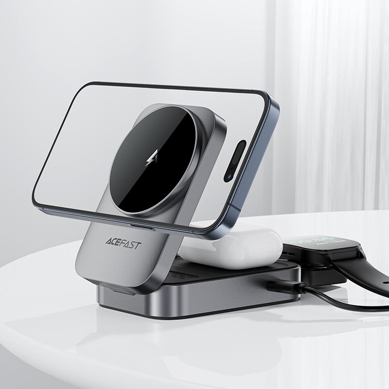 Зарядний пристрій Wireless QI 3in1 22,5W E22 Acefast (6974316284079) на малюнкі №5