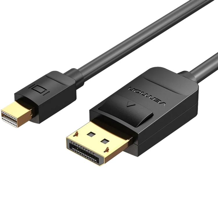 Кабель Mini DisplayPort - DisplayPort M/M 2.0м, 4K 60Hz двонаправлений, чорний, Vention (HAABH) на малюнкі №1