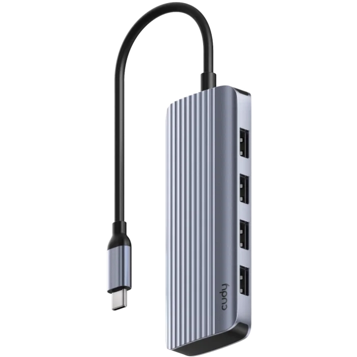 Хаб USB 3.0 Type-C - 4xUSB-A, 1хUSB-C, 1xHDMI 4K@60 Hz, алюмінієвий корпус, Cudy (UH500) на малюнкі №1