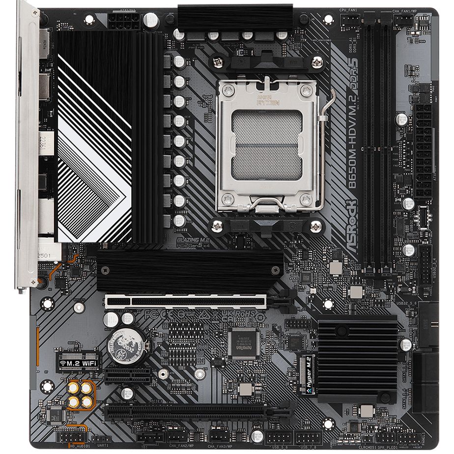 ASRock (AM5/B650, 2*DDR5, PCIex16, DP/HDMI, 4xSATAІІІ, 2xM.2, 2.5GLan, 7.1ch, mATX) (B650M-HDV/M.2) на малюнкі №6
