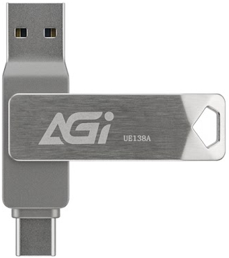 USB Flash AGI UE138A 128GB Dual Drive USB-C & USB-A USB 3.2 Gen1 Metal, Retail (AGI128G32UE138A-RT) на малюнкі №2