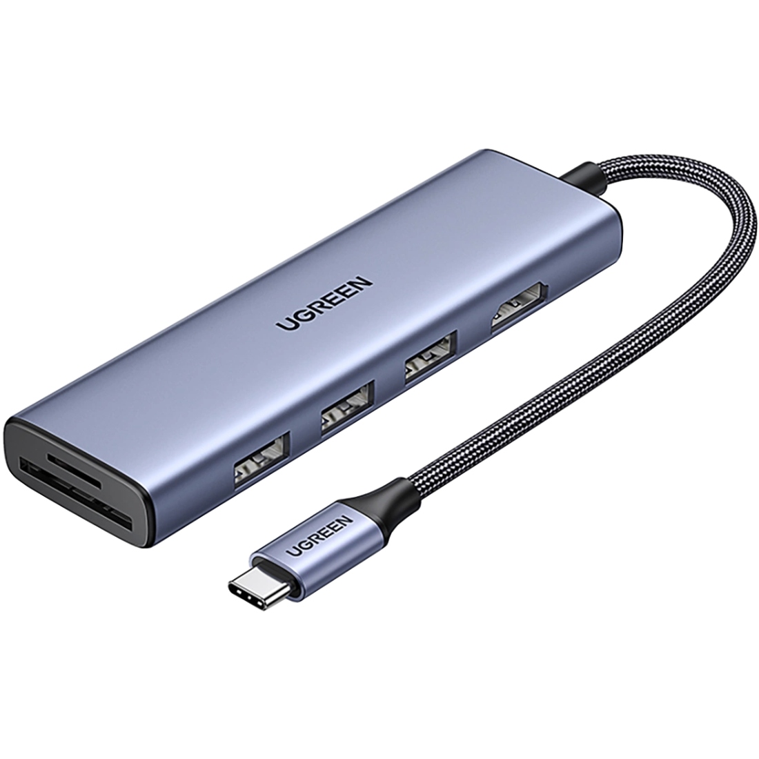 Док-станція USB3.0 Type-C -- HDMI 4K30Hz/3xUSB-А 3.0/Type-C/PD 100W 6-in-1 CM511 Ugreen (20956A) на малюнкі №1