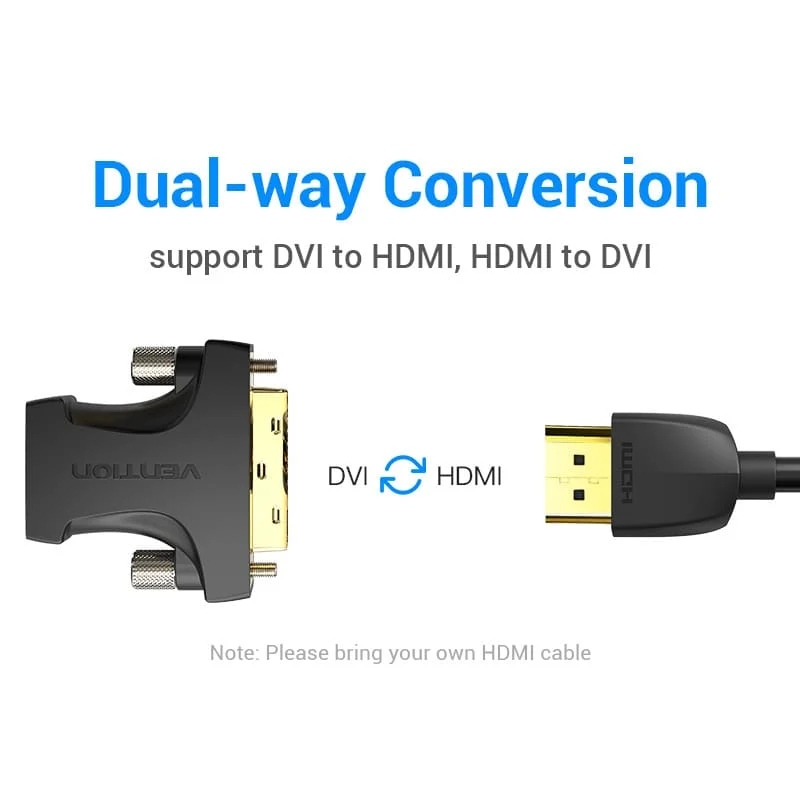 Перехідник HDMI M - DVI (24+1),1080P 60Гц, двосторонній, Vention (AILB0) на малюнкі №5