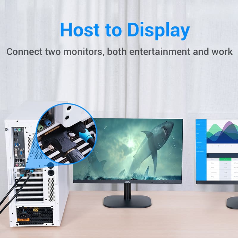 Перехідник HDMI M - DVI (24+1),1080P 60Гц, двосторонній, Vention (AILB0) на малюнкі №8
