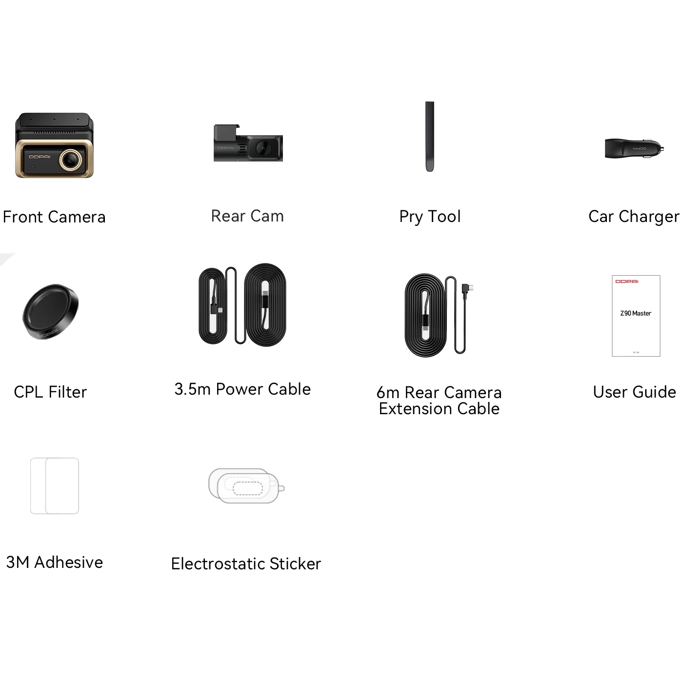 Відеореєстратор DDPAI Dashcam Z90 + камера заднього виду (6934915205820) на малюнкі №2