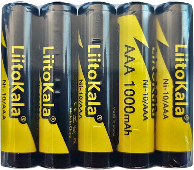Акумулятор AAA 1000mAh, 1.2V NI-MH, rechargeable battery, LiitoKala, blister 5 pcs (Ni-10/AAA-5B) на малюнкі №2