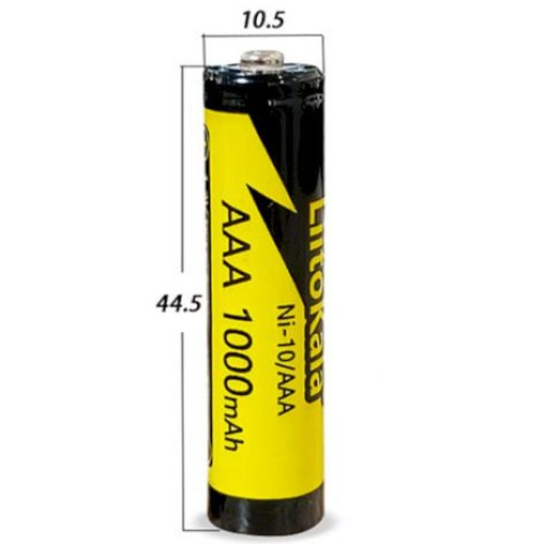 Акумулятор AAA 1000mAh, 1.2V NI-MH, rechargeable battery, LiitoKala, blister 5 pcs (Ni-10/AAA-5B) на малюнкі №3
