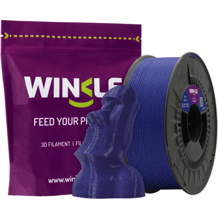 Пластик (Filament) WINKLE PLA HD 1кг, 1.75мм, блискучий, синя ніч (PHD01000175AZUNOCWNK) Синій на малюнкі №2