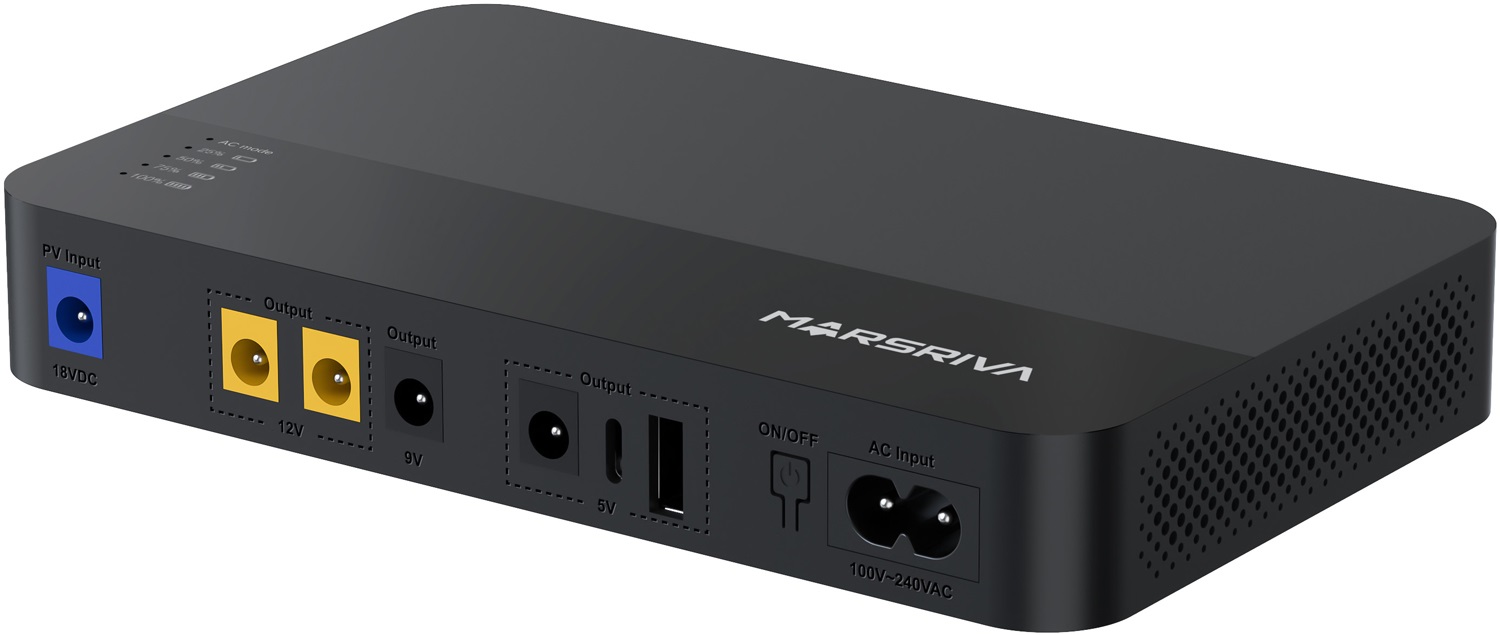 ДБЖ Marsriva DC Router UPS KP1Plus 240VAC,4хDC+USB OUT, 2x5V/9V/2x12V1.5A 18W 16000mAh Li-ion (KP1PlusV2_MARSRIVA) на малюнкі №1