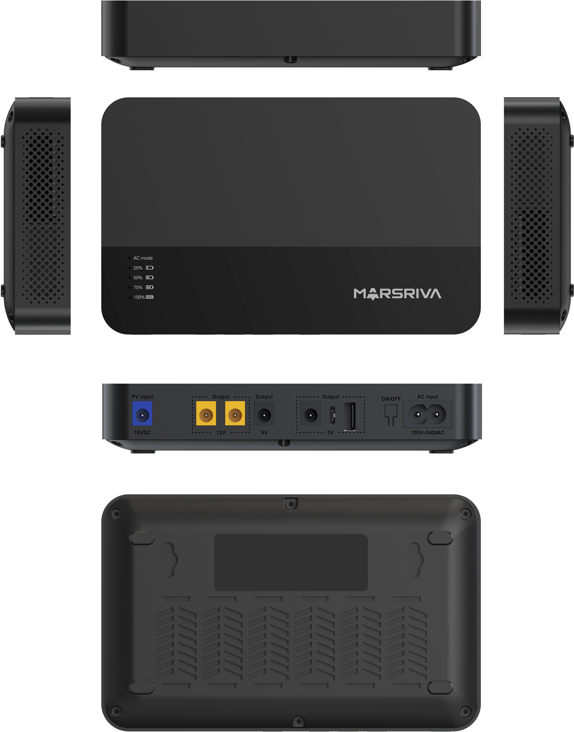 ДБЖ Marsriva DC Router UPS KP1Plus 240VAC,4хDC+USB OUT, 2x5V/9V/2x12V1.5A 18W 16000mAh Li-ion (KP1PlusV2_MARSRIVA) на малюнкі №5
