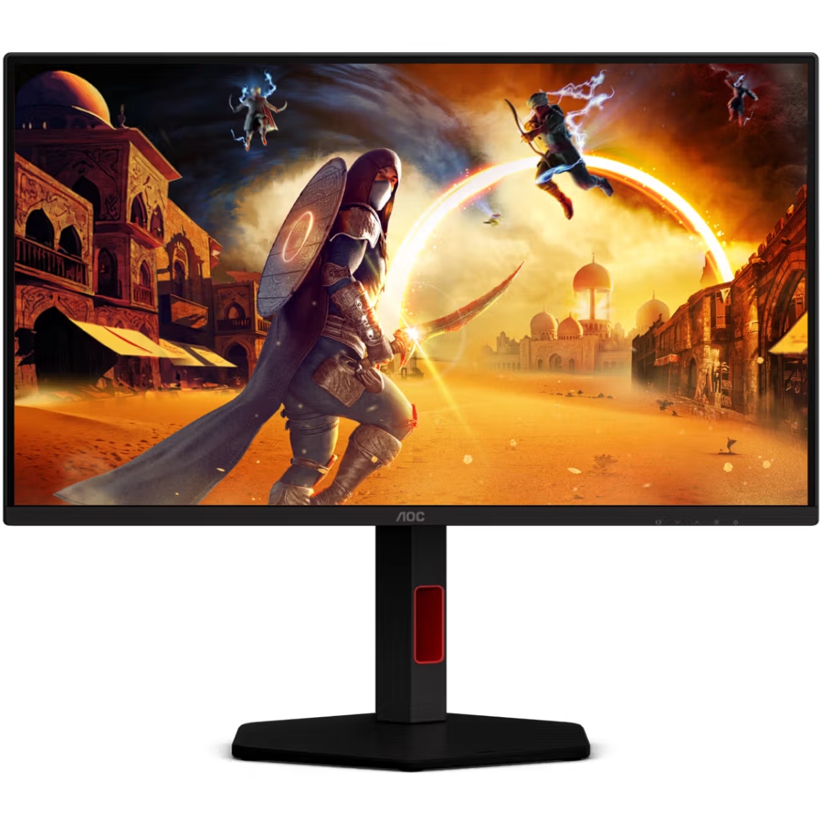 TFT 24.5 AOC 25G4KUR, Fast IPS, 420Гц, 2xHDMI, DP, USB-hub HAS, Pivot, чорно-червоний (25G4KUR) чорний з червоним на малюнкі №1