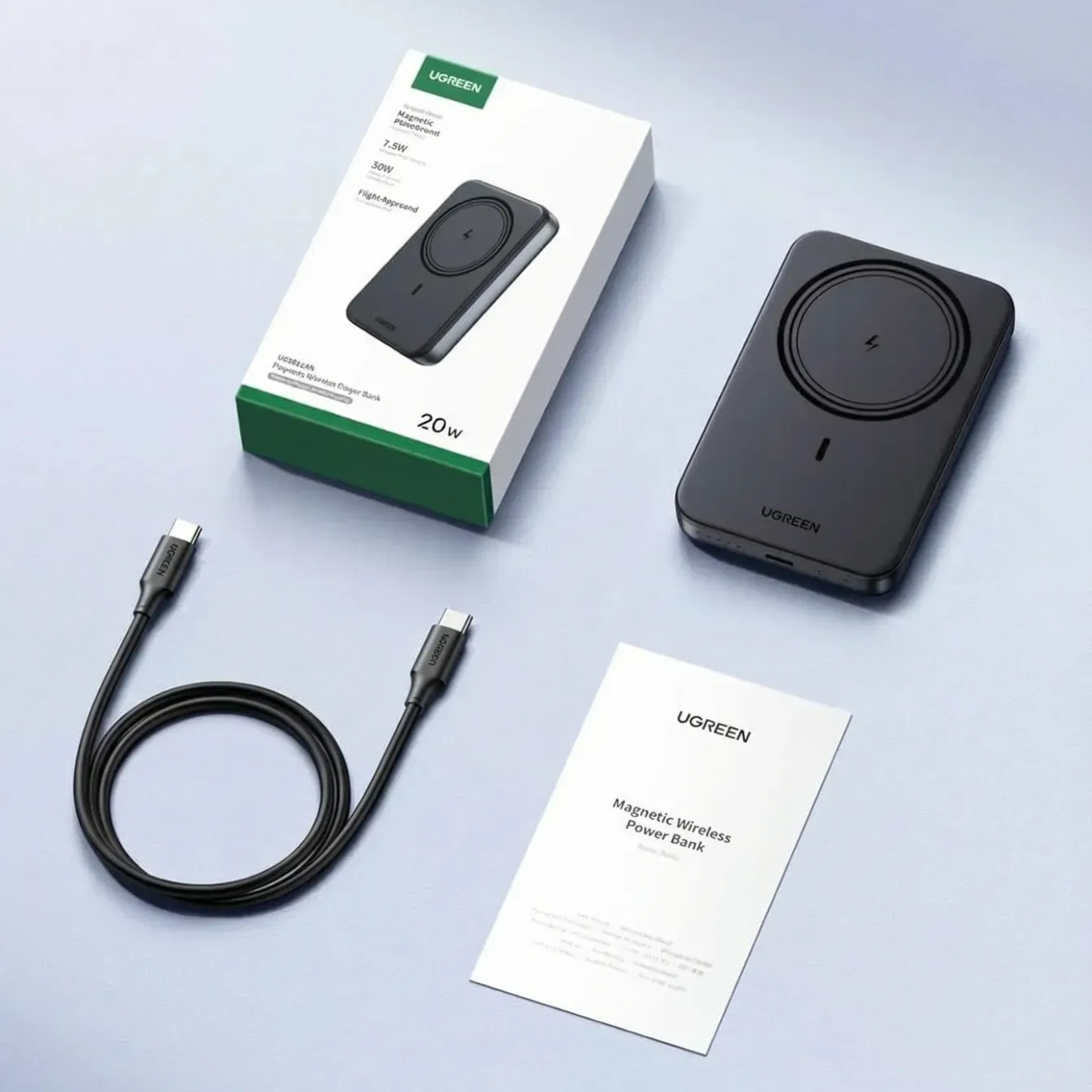 УМБ Ugreen Magnetic Wireless 10000 mAh 20W USB-C In/Out (PB561) Black (25919) на малюнкі №3
