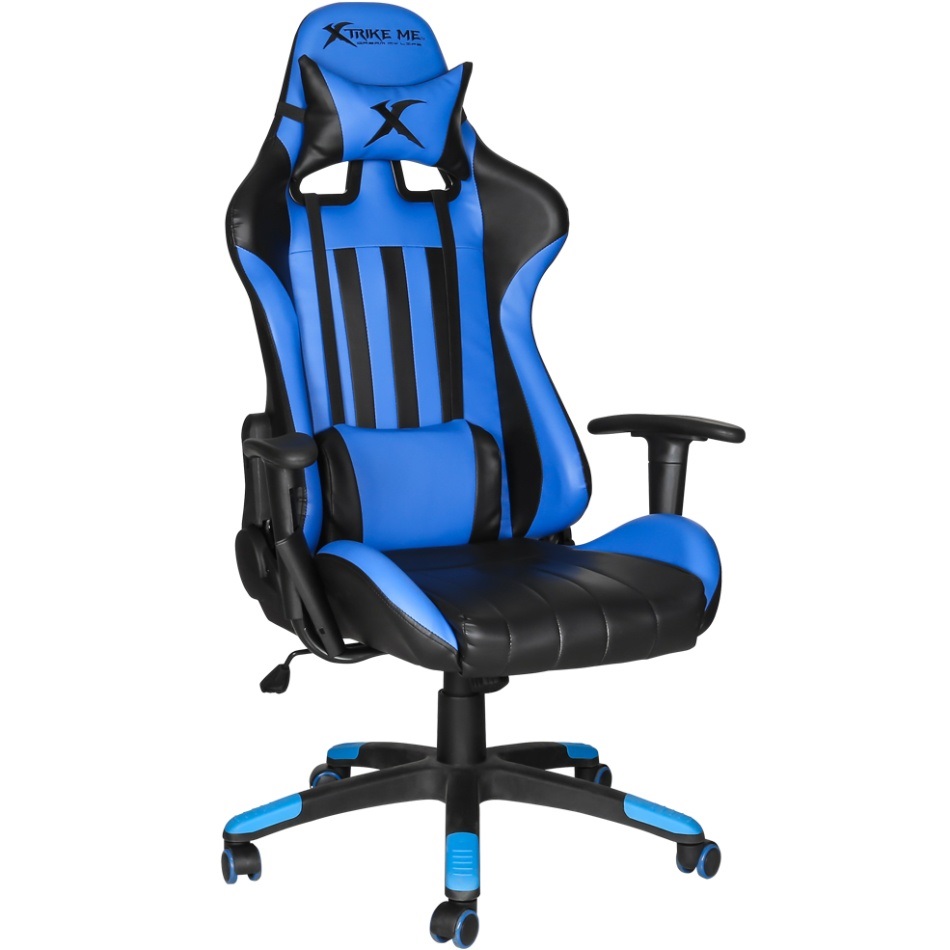 Крісло ігрове XTRIKE ME Advanced Gaming Chair GC-905, 50мм, чорно-cинє (GC-905BU) Чорний + синій на малюнкі №1
