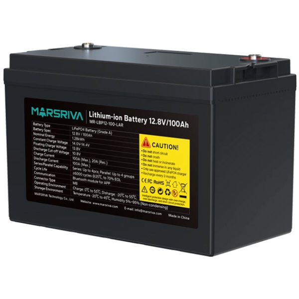 Акумуляторна батарея Marsriva LiFePO4, 12.8V/100Ah, 1.28kWh (MR-LBP12-100-LAR) на малюнкі №3