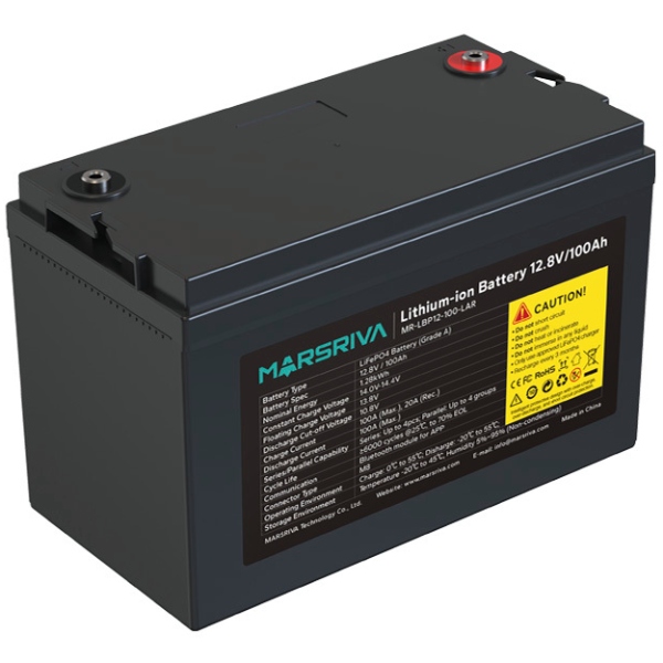 Акумуляторна батарея Marsriva LiFePO4, 12.8V/100Ah, 1.28kWh (MR-LBP12-100-LAR) на малюнкі №4