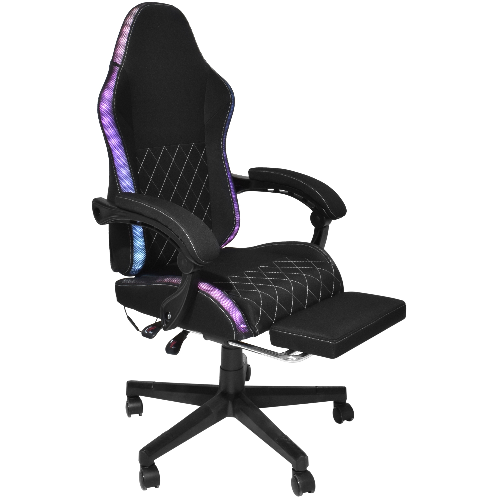 Крісло ігрове AGN 3 клас,150 кг, 80мм, RGB підсвітка, чорне (AGN09-21) Чорний на малюнкі №6