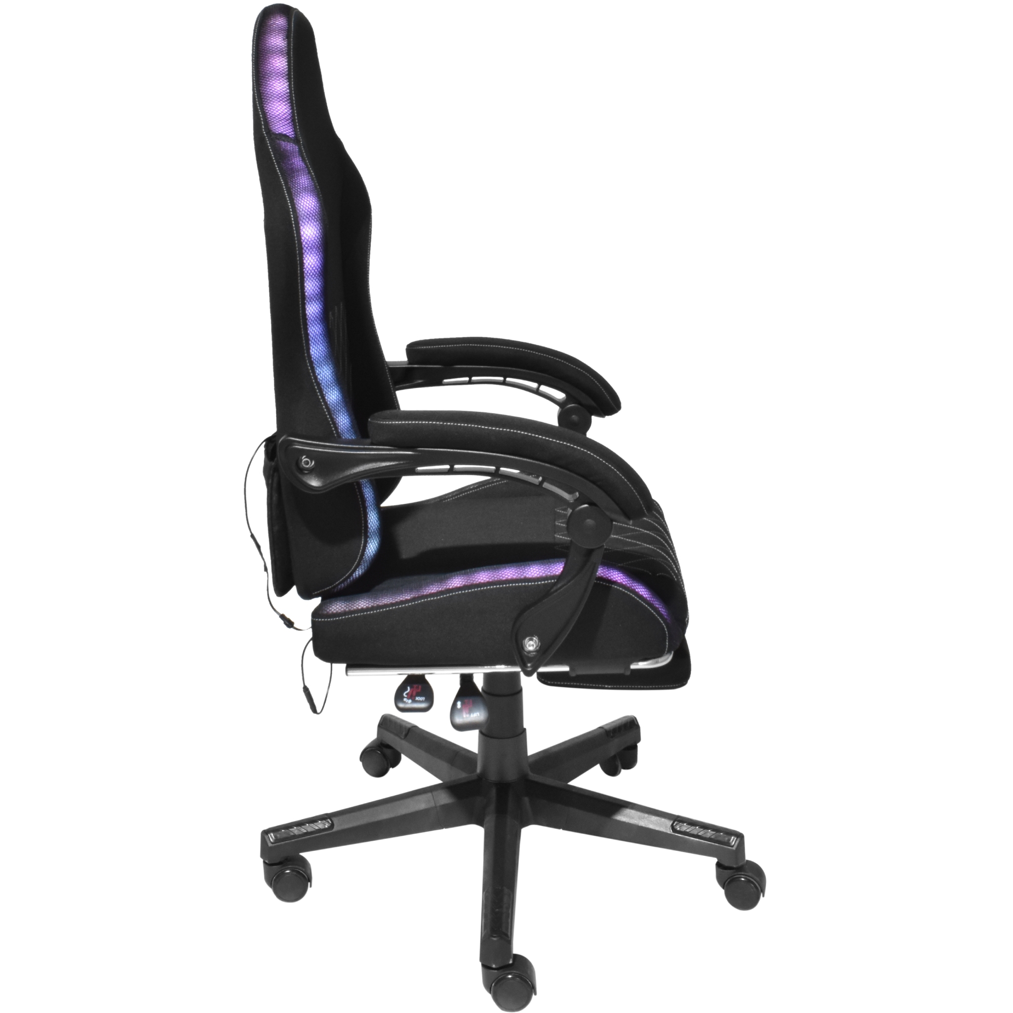Крісло ігрове AGN 3 клас,150 кг, 80мм, RGB підсвітка, чорне (AGN09-21) Чорний на малюнкі №7