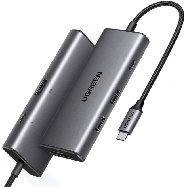 Док-станція USB3.1 Type-C -- HDMI 4K30Hz/USB 3.0x2/Type-C/SD/TF/ PD 100W CM498 7 in 1 Ugreen (15531) на малюнкі №1