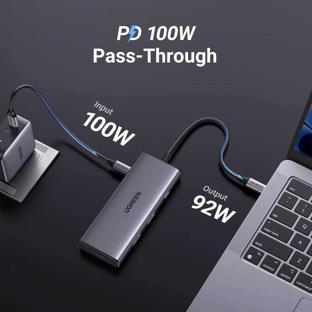 Док-станція USB3.1 Type-C -- HDMI 4K30Hz/USB 3.0x2/Type-C/SD/TF/ PD 100W CM498 7 in 1 Ugreen (15531) на малюнкі №3