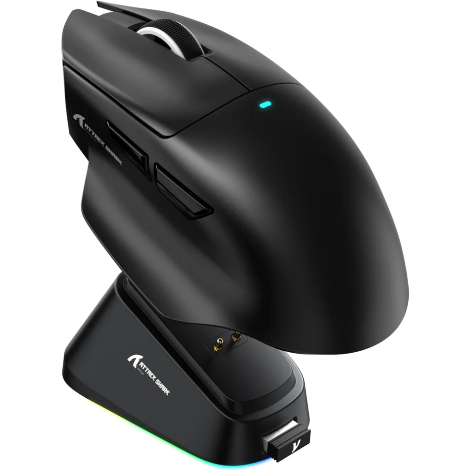 Мишка Attack Shark V6 Ultra-Light, Wireless/Bluetooth, 25000dpi. (PAW3311), 7кн, Black (V6B_AS) Чорний на малюнкі №3