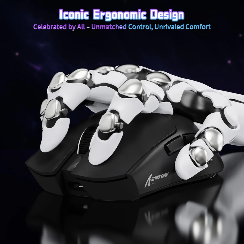 Мишка Attack Shark X11SE, Wireless//Bluetooth, 22000dpi. (PAW3311), 6кн, Black (X11SEB_AS) Чорний на малюнкі №3