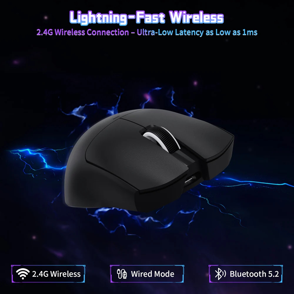 Мишка Attack Shark X11SE, Wireless//Bluetooth, 22000dpi. (PAW3311), 6кн, Black (X11SEB_AS) Чорний на малюнкі №4