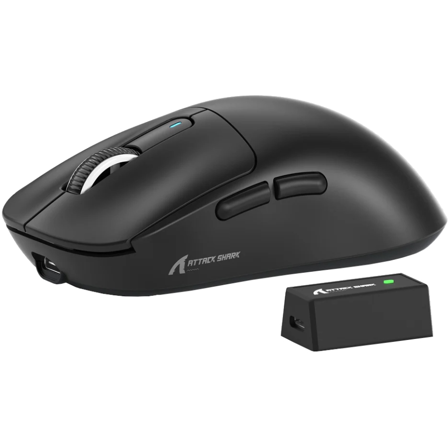 Мишка Attack Shark X3 PRO, Wireless/Bluetooth, 26000dpi. (PAW3395), 6кн, Black (X3PROB_AS) Чорний на малюнкі №2