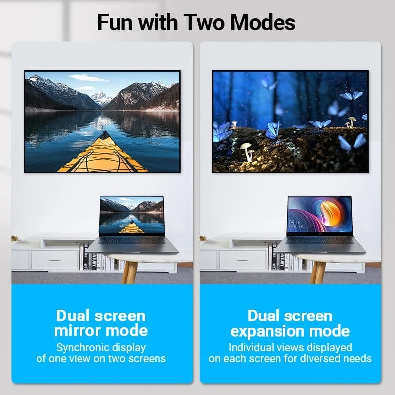 Перехідник HDMI F -- HDMI M, кут 270°, правий, PVC, чорний, Vention (AIQB0) на малюнкі №7