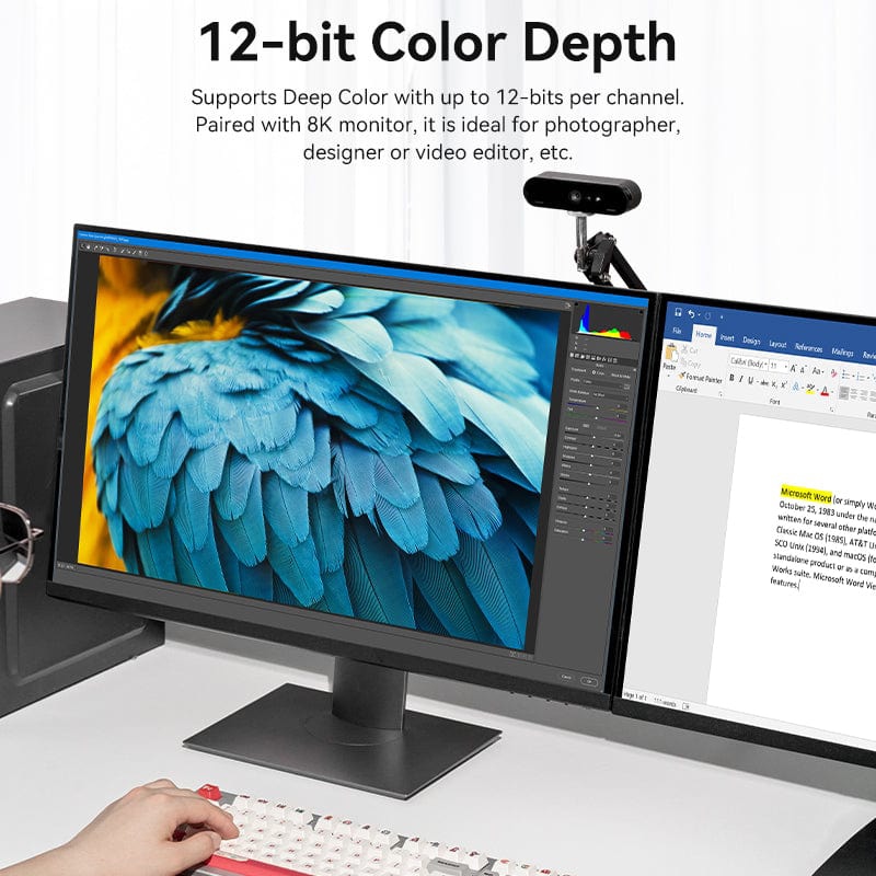 Кабель mini DisplayPort M - DisplayPort M 2.0м, 8K 60hz, (7680x4320) двонаправлений,голубий, Vention (HCFLH) на малюнкі №7