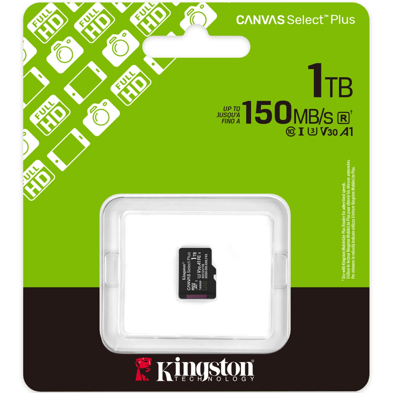 Memory card microSDXC 1TB Kingston Canvas Select Plus Gen3 C10 A1 V30 U3, Retail (SDCS3/1TBSP#) на малюнкі №3