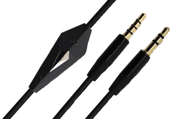 Кабель AUX Audio TRRS - TRS M/M 1.2м з мікрофоном чорний