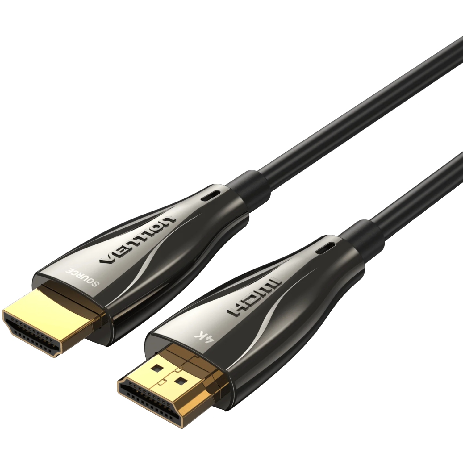 Кабель HDMI M - M, 60.0 м, V2.0, Optical 4K 60Гц zinc alloy black Vention (ALABAE) на малюнкі №1