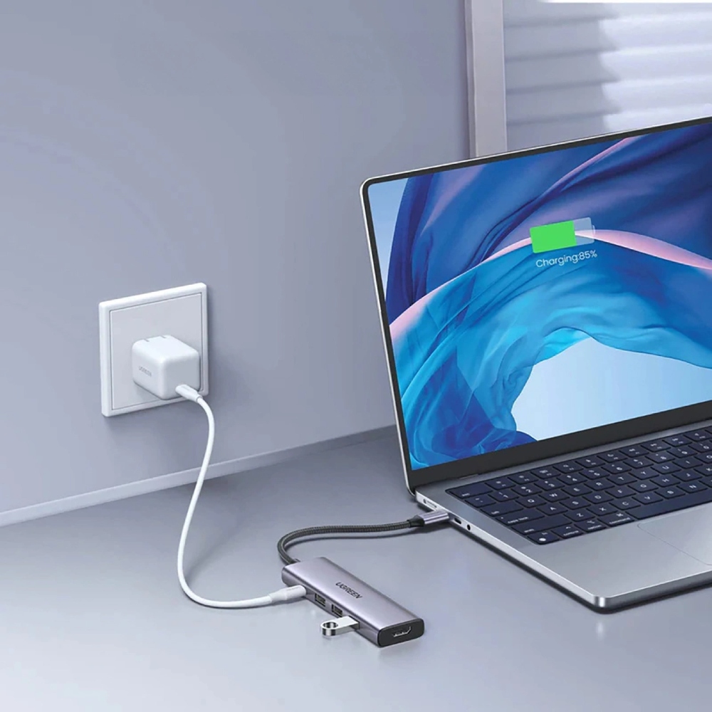 Док-станція USB3.0 Type-C -- HDMI 4K30Hz/3xUSB-А 3.0/Type-C/PD 100W 5-in-1 CM511 Ugreen (15596) на малюнкі №6
