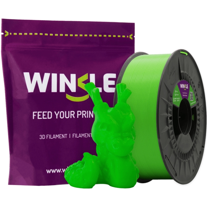 Пластик (Filament) WINKLE PLA HD 1кг, 1.75мм, флуоресцентний, електрично-зелений (PLD01000175VERELEWNK) Зелений на малюнкі №2