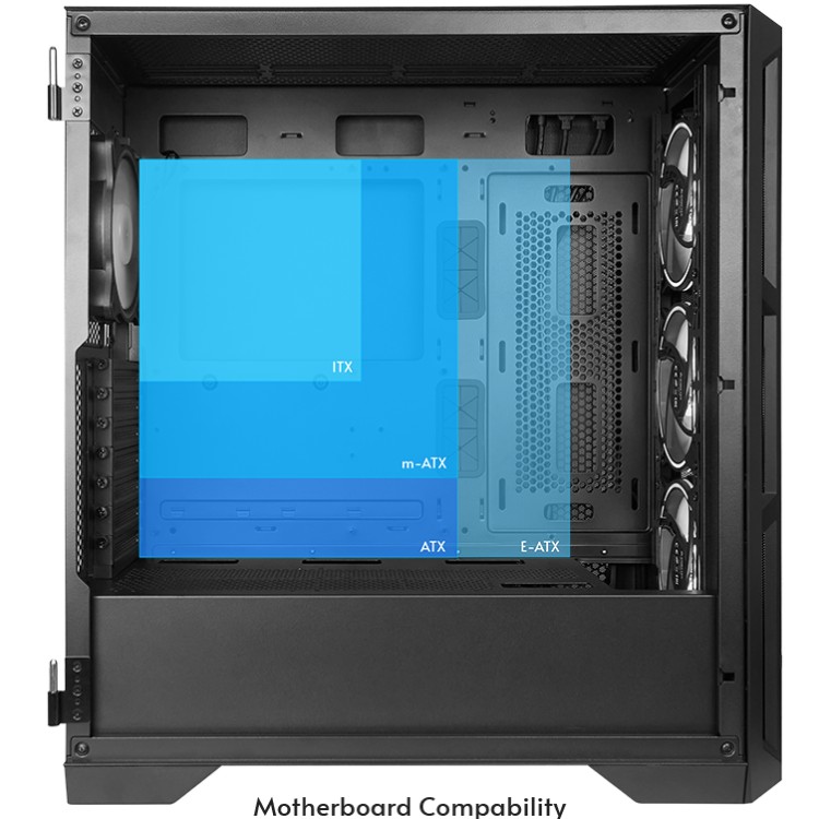 Корпус Chieftec APEX AIR 3x140mm, USB-C, E-ATX, без БЖ, Black (GA-01B-M-OP) Чорний на малюнкі №11