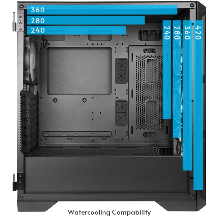 Корпус Chieftec APEX AIR 3x140mm, USB-C, E-ATX, без БЖ, Black (GA-01B-M-OP) Чорний на малюнкі №13