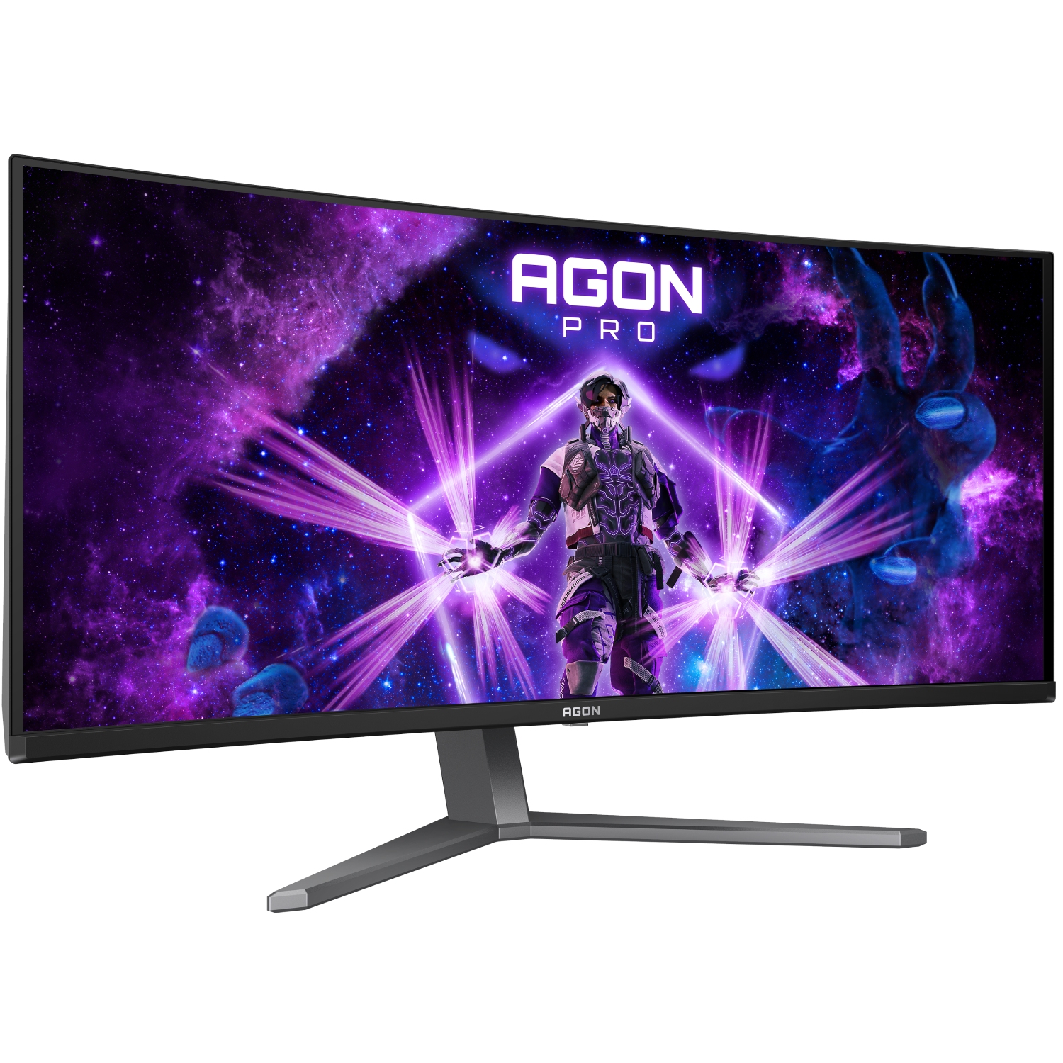 TFT 34 AOC AG346UCD, QD-OLED, UWQHD, 175Гц, 0,03мс, вигнутий, HDMIx2, DP, USB-hub, HAS, чорно-сірий (AG346UCD) чорний з сірим на малюнкі №2