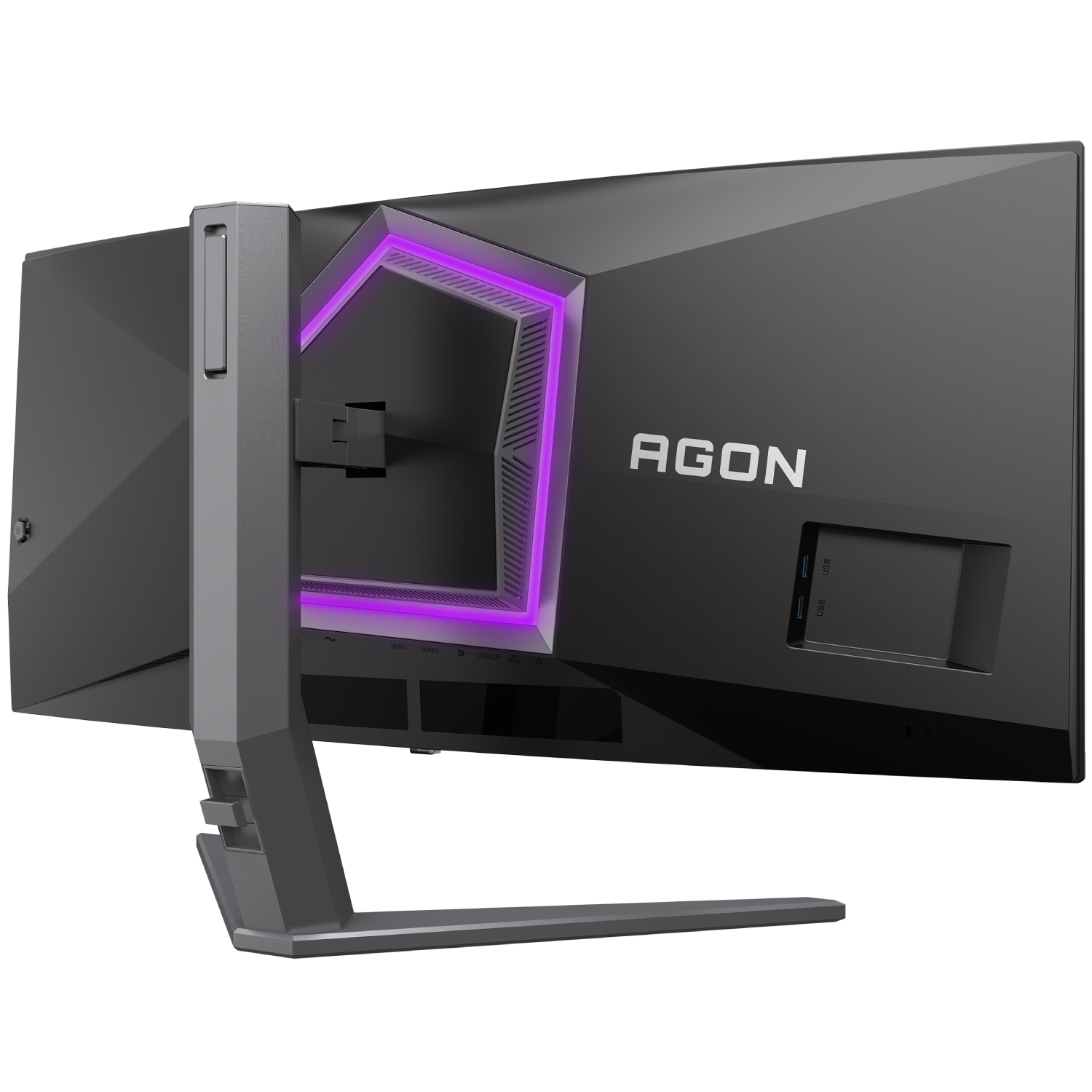 TFT 34 AOC AG346UCD, QD-OLED, UWQHD, 175Гц, 0,03мс, вигнутий, HDMIx2, DP, USB-hub, HAS, чорно-сірий (AG346UCD) чорний з сірим на малюнкі №5