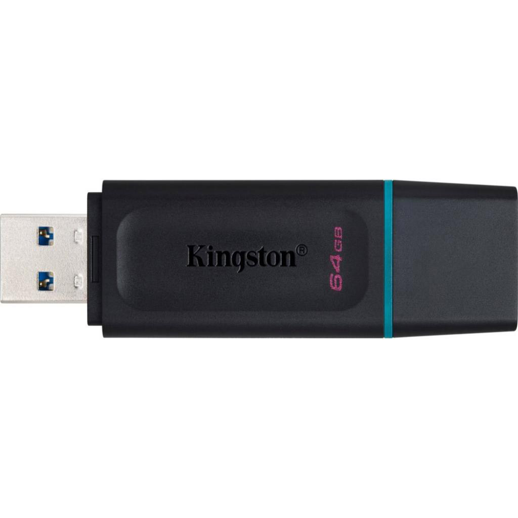 USB Flash Kingston 64GB USB 3.2 Gen1 DataTraveler Exodia, Black/Teal, Retail (DTX/64GB#) Чорний на малюнкі №3