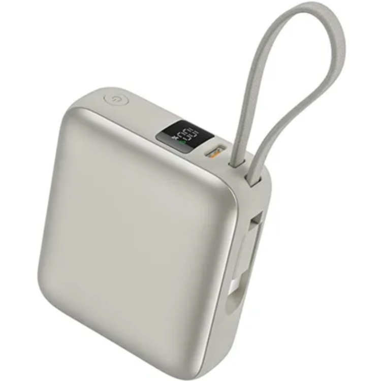 УМБ Vention 10000mAh 35W PD,Fast Charging,USB-C In/Out, built-in USB-C Cable,LED Display, Beige (FHEN0) на малюнкі №2