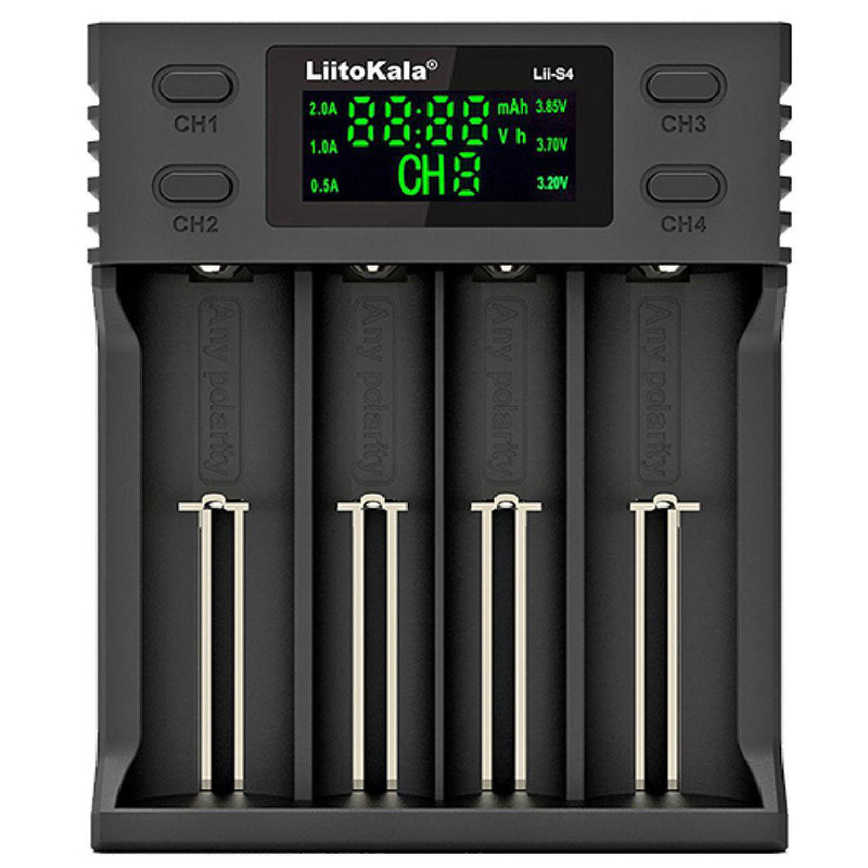 Зарядний пристрій LiitoKala Lii-S4, 4x(Lion/LiFePO4/NiMH/NiCd), Auto Polarity, Display (Lii-S4) на малюнкі №1