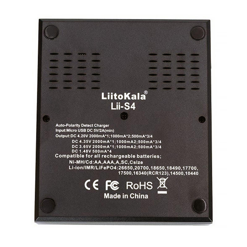 Зарядний пристрій LiitoKala Lii-S4, 4x(Lion/LiFePO4/NiMH/NiCd), Auto Polarity, Display (Lii-S4) на малюнкі №7