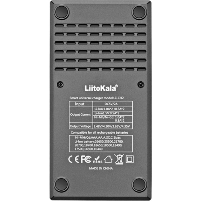 Зарядний пристрій LiitoKala Lii-CH2, 18650, 26650, 21700, АА, ААА Li-ion (1.5V), LiFePO4, NiMH акум (Lii-CH2) на малюнкі №4