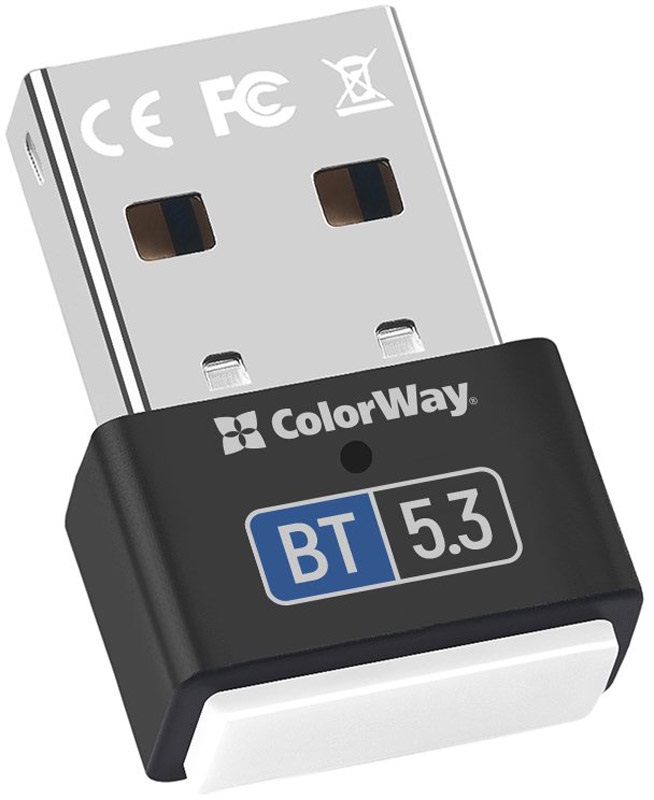 Адаптер Bluetooth v5.3 USB, чорний Colorway (CW-AD-BT53) на малюнкі №1