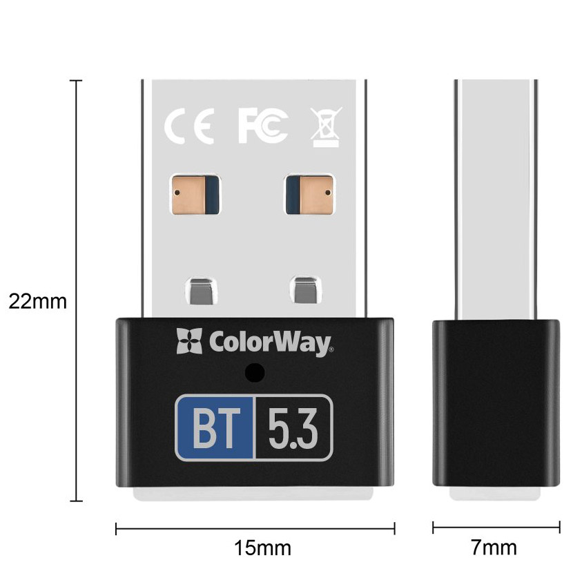 Адаптер Bluetooth v5.3 USB, чорний Colorway (CW-AD-BT53) на малюнкі №5